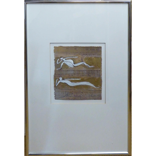 131 - JANN ROWLEY (Australian b.1941) 'Laying Nude', 'Reclining Nude' and 'Dancing Figures', a set of thre... 