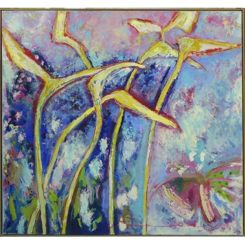 132 - JANN ROWLEY (Australian b.1941) 'Abstract', oil on canvas, signed and dated 1988/1992, 112cm x 121cm... 