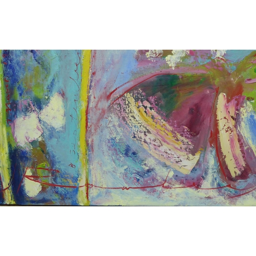 132 - JANN ROWLEY (Australian b.1941) 'Abstract', oil on canvas, signed and dated 1988/1992, 112cm x 121cm... 