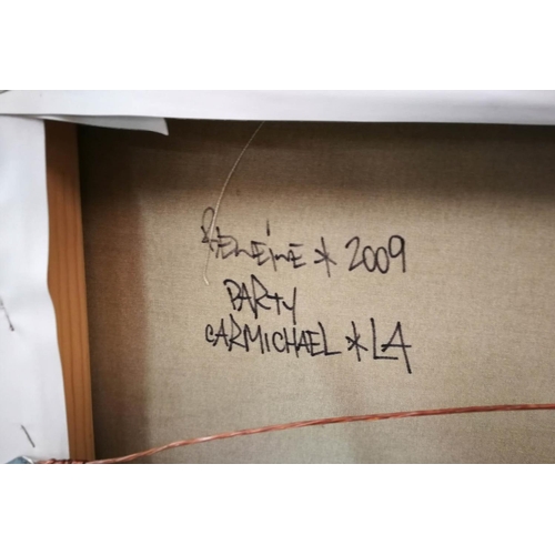 161 - BEN EINE (British b. 1970) 'Party', 2009, original screenprint on canvas, signed, titled and dated v... 