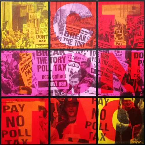 162 - BEN EINE (British b. 1970) 'Action', 2009, original screenprint on canvas, signed, titled and dated ... 