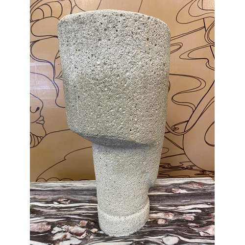 167 - GILLIAN MEIJER 'Monolithic Head', composite stone, 40cm x 20cm x 16cm.