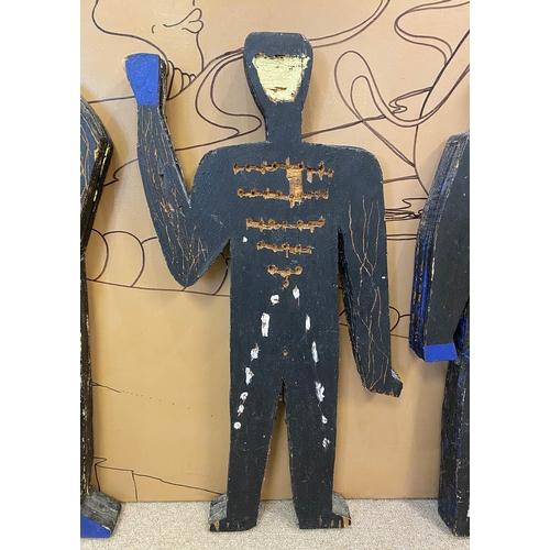 169 - PHILIP SMITH (Contemporary British) 'Silhouettes', carved wood, 71cm x 40cm x 5.5cm each. (Subject t... 