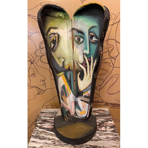 170 - STEFAN ROLOFF (German b. 1953), painted violin case, 75cm x 40cm x 40cm.