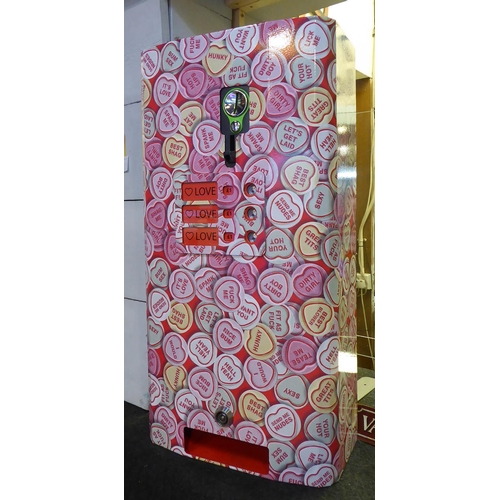 179 - RUDE LOVE HEARTS VENDING MACHINE BY BEE RICH, bespoke made, 36.5cm x 17cm x 71cm.