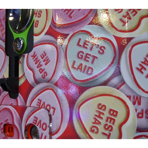 179 - RUDE LOVE HEARTS VENDING MACHINE BY BEE RICH, bespoke made, 36.5cm x 17cm x 71cm.