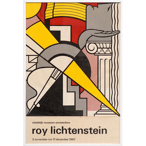 136 - ROY LICHTENSTEIN, rare lithographic poster, 1967, Stedelijk museum Amsterdam, 95cm x 63cm, framed an... 