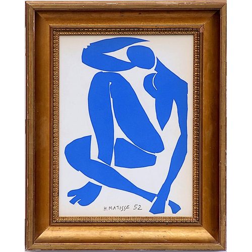 154 - HENRI MATISSE 'Nu Blue III', original lithograph from the 1954 edition, after Mattisse's cut outs, s... 