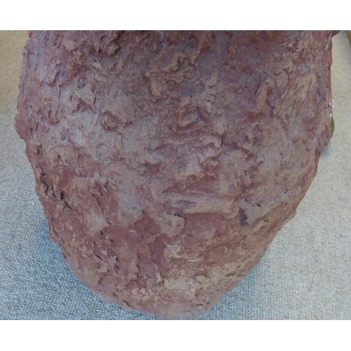 166 - SRI LANKAN SCHOOL 'Veiled Figure', terracotta sculpture, 54cm x 24cm x 24cm.