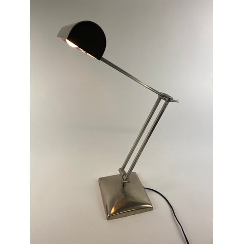 20 - ANDREW MARTIN ATTRIBUTED DESK LAMP, contemporary nickel plated, approx 60cm H (adjustable).