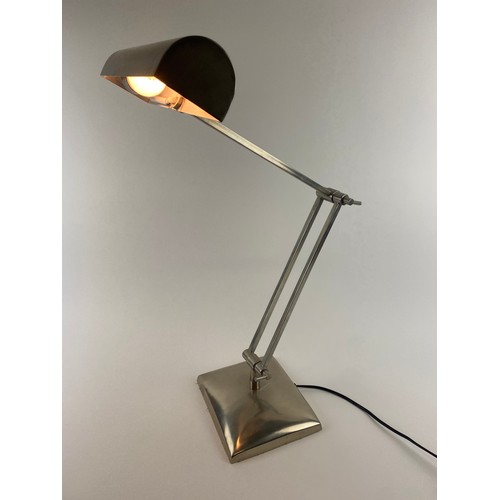 20 - ANDREW MARTIN ATTRIBUTED DESK LAMP, contemporary nickel plated, approx 60cm H (adjustable).