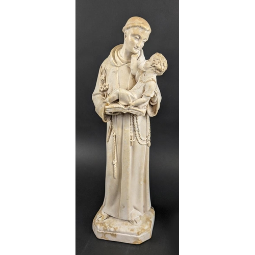 596 - OUR LADY OF IMMACULATE CONCEPTION AND ST ANTHONY, plaster cast icon figures, 43cm at tallest. (with ... 