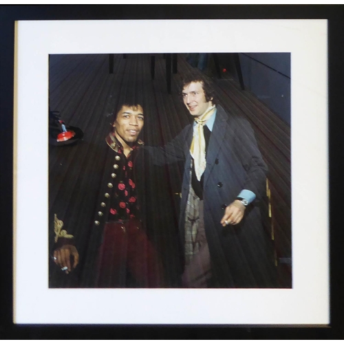 66 - JIMI HENDRIX with ERIC CLAPTON on the stairs of the Speakeasy Club in Margaret St, London, W1, with ... 