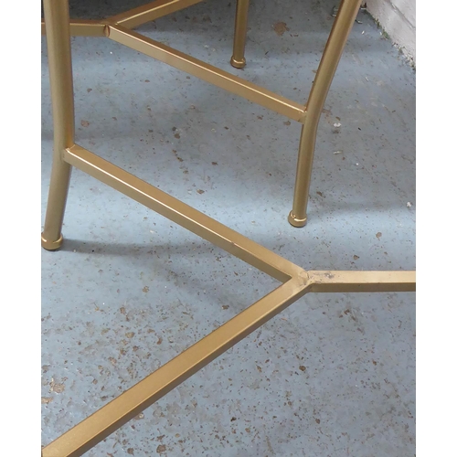 70 - SIDE TABLES, a pair, 1970's Italian style, smoked glass tops, 62cm x 32cm x 62.5cm. (2)