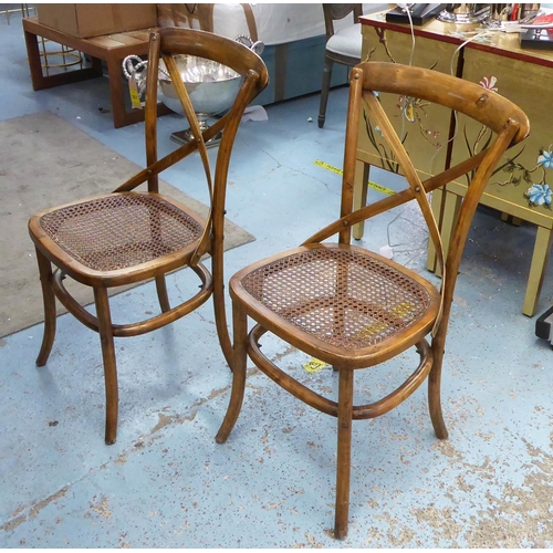 39 - DINING CHAIRS, a set of six, 1920's French style, caned seats. 89cm H. (6)