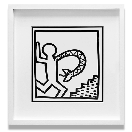 103 - KEITH HARING 'Snake', 1982, lithograph, published by Tony Shafrazi Gallery, NY, edition of 2000, 23c... 