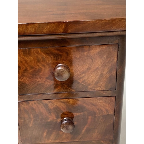 622 - BEDSIDE CHESTS, a pair, Victorian flame mahogany, each adapted with four drawers, 32cm x 34cm x 77cm... 