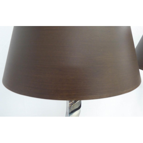 6 - PORTA ROMANA RIBBON TABLE LAMPS, a pair, with shades, 75cm H. (2)