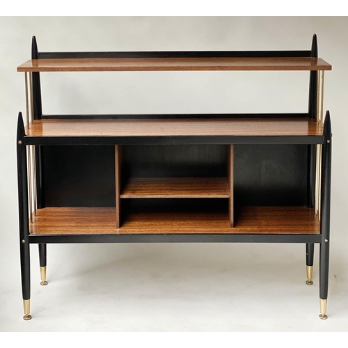 92 - E GOMME FOR G PLAN, 1950's 'Librenza', teak and black painted with gilt metal supports, 106cm W x 97... 