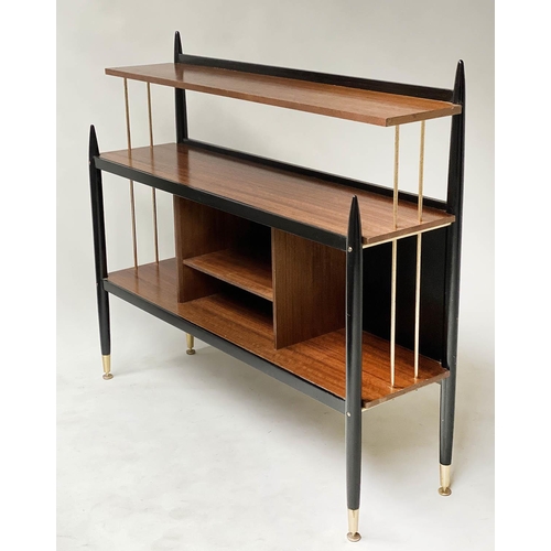 92 - E GOMME FOR G PLAN, 1950's 'Librenza', teak and black painted with gilt metal supports, 106cm W x 97... 