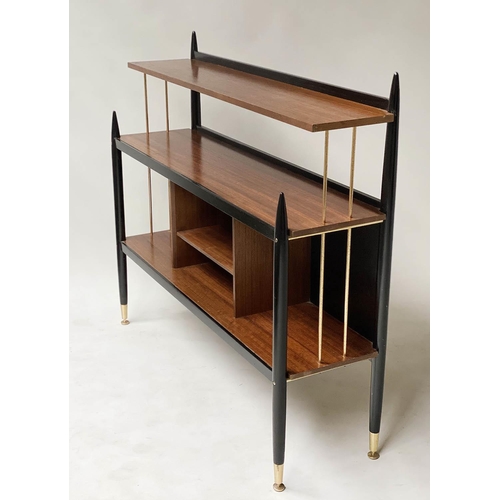 92 - E GOMME FOR G PLAN, 1950's 'Librenza', teak and black painted with gilt metal supports, 106cm W x 97... 