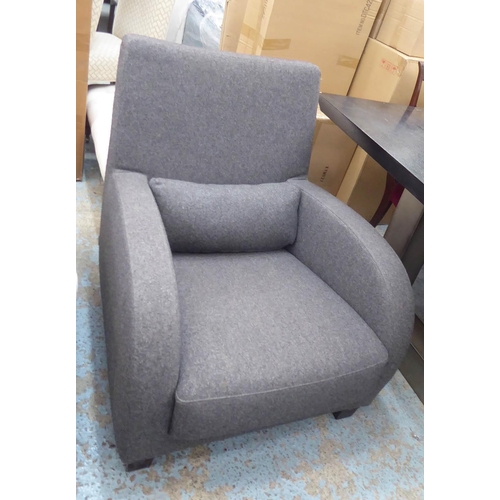 40 - LIGNE ROSET JONATHAN ARMCHAIR, with charcoal grey upholstery, 78cm W x 89cm H.