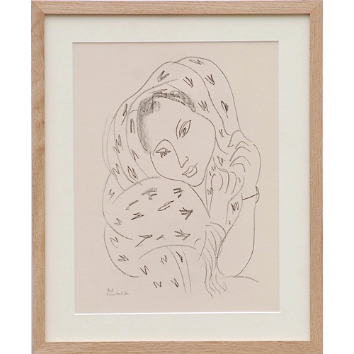 86 - HENRI MATISSE 'Portrait of a Woman L9', rare collotype edition 30, 1943, printed by Martin Fabiani, ... 