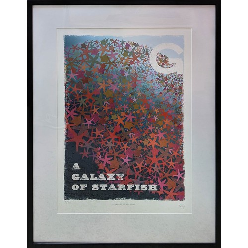 45 - 'WOOP STUDIOS' London 'A Galaxy of Starfish', limited edition silkscreen print, 2/100, 67cm x 47cm, ... 