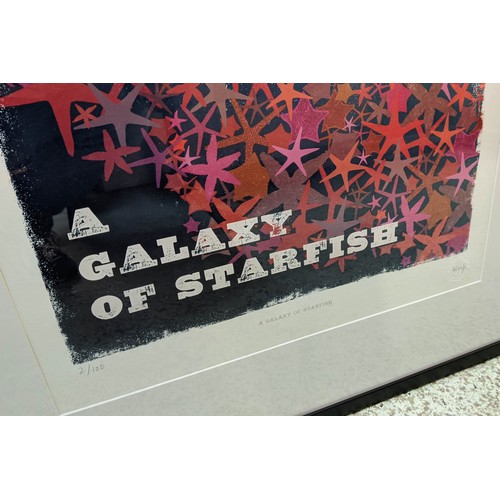 45 - 'WOOP STUDIOS' London 'A Galaxy of Starfish', limited edition silkscreen print, 2/100, 67cm x 47cm, ... 