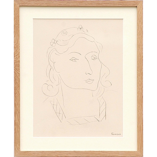 122 - HENRI MATISSE 'Portrait of a Woman - O11', 1943, rare collotype, Edition: 30, printed by Martin Fabi... 