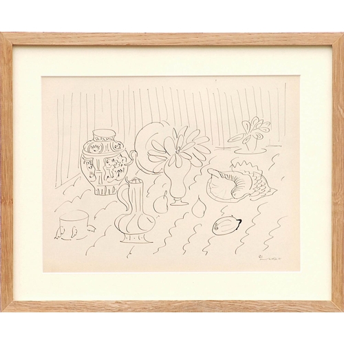 121 - HENRI MATISSE 'Still Life with Shell - G1', 1943, rare collotype, Edition: 30, printed by Martin Fab... 
