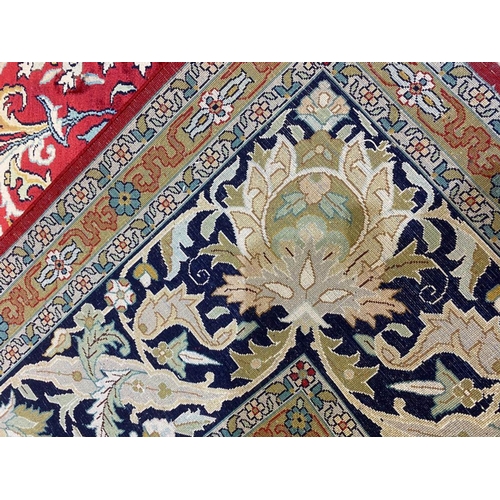 323 - FINE PURE SILK TEHRAN DESIGN CARPET, 290cm x 190cm.