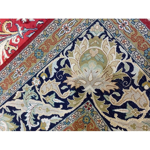 323 - FINE PURE SILK TEHRAN DESIGN CARPET, 290cm x 190cm.