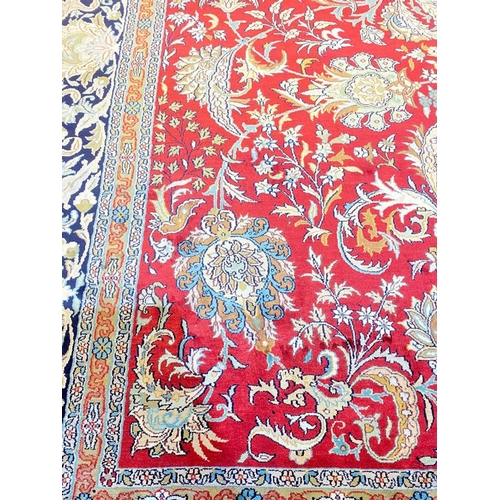 323 - FINE PURE SILK TEHRAN DESIGN CARPET, 290cm x 190cm.