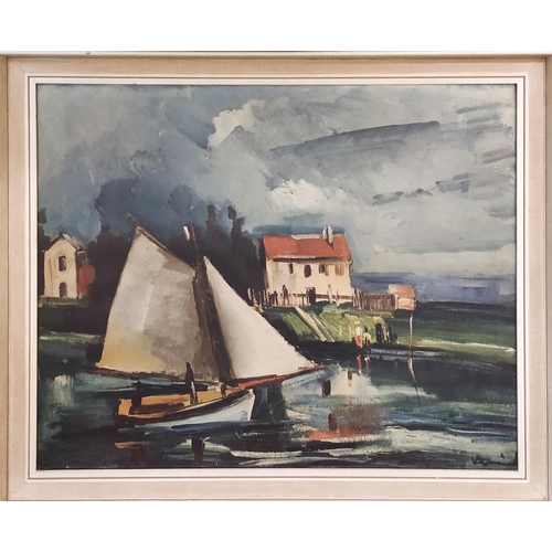 65 - MAURICE DE VLAMINCK 'Le Bateau à Voile - 1916', lithograph, signed in the plate, published Ganymed P... 