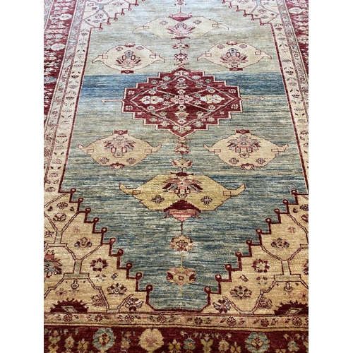 324 - FINE BAKSHAISH DESIGN CARPET, 269cm x 197cm,  duck egg blue field.