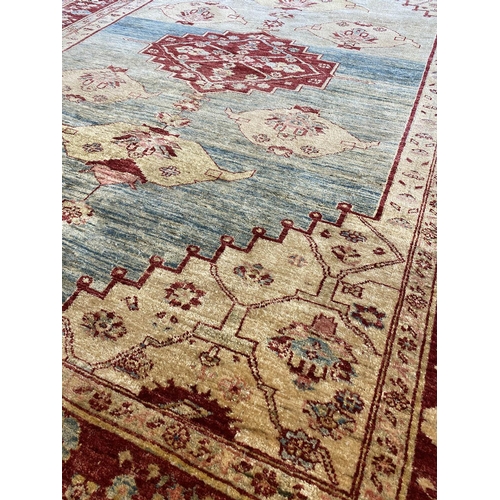 324 - FINE BAKSHAISH DESIGN CARPET, 269cm x 197cm,  duck egg blue field.