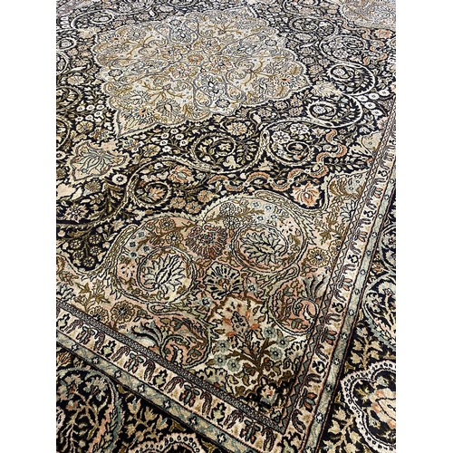 306 - FINE PURE SILK TEHRAN DESIGN CARPET, 275cm x 215cm.