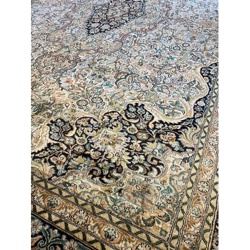 307 - FINE PURE SILK HEREKE DESIGN CARPET, 345cm x 250cm.