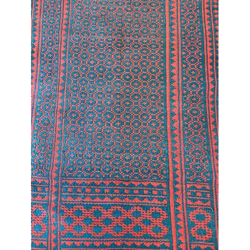 312 - FINE PERSIAN TRIBAL FLATWEAVE RUNNER, 375cm x 112cm. (reversible)