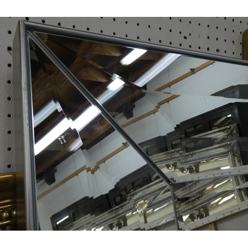 58 - WALL MIRROR, contemporary design, bevelled mirrored frame, 182cm x 90cm.