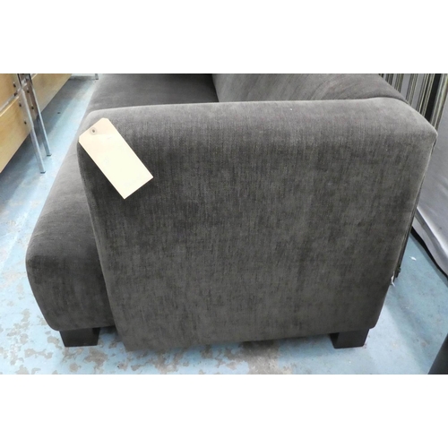 60 - TAMARISK SOFA, brown fabric upholstered finish, 200cm W.