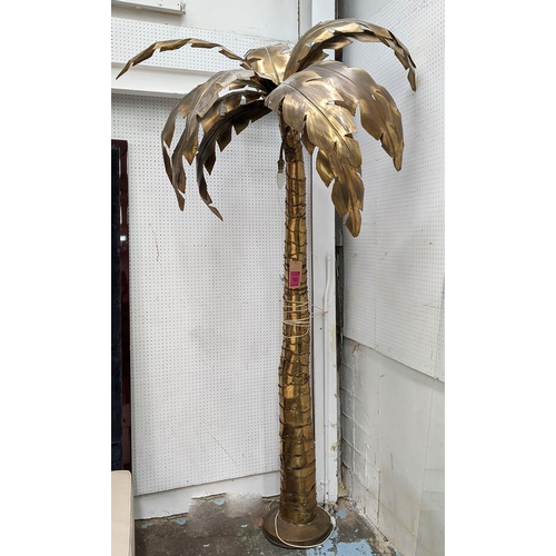 MAISON JANSEN STYLE PALM TREE FLOOR LAMP, gilt metal, 240cm H