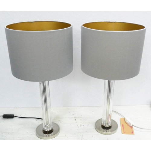 63 - BEST & LLOYD BOSTON TABLE LAMPS, a pair, with shades, 56cm H. (2)