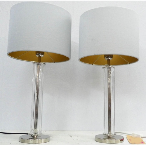 63 - BEST & LLOYD BOSTON TABLE LAMPS, a pair, with shades, 56cm H. (2)