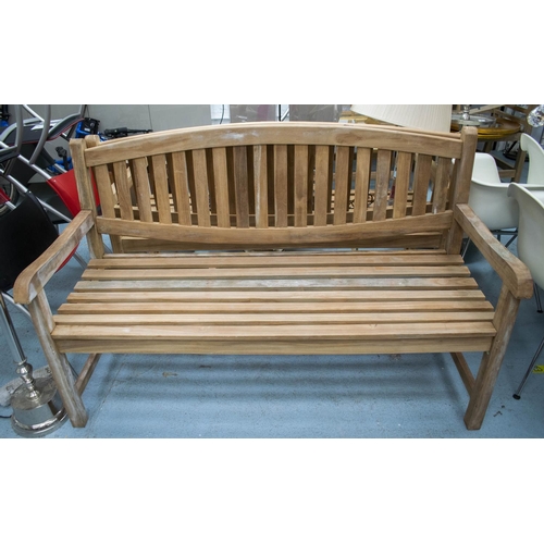 80 - GARDEN BENCH, hardwood, 150cm W. (marks)