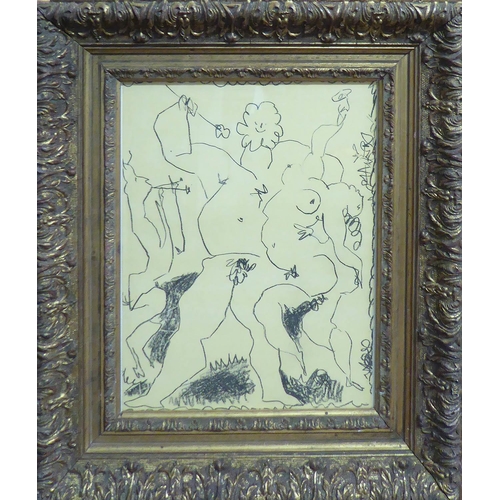 127 - PABLO PICASSO, 'Bacchanale', 1956, original lithograph, edition of 3000, ref: Mourlot, 32cm x 25cm, ... 