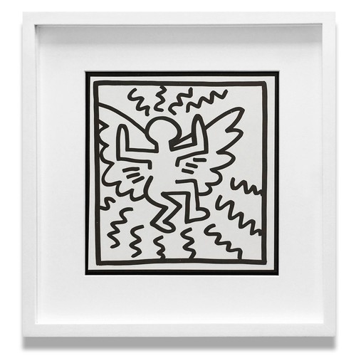 120 - KEITH HARING Untitled (Flying Angel) 1982, lithograph, published by Tony Shaftazy Gallery NY, editio... 