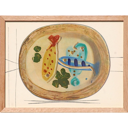 137 - PABLO PICASSO 'Fish', quadrichrome, from 'Ceramique de Picasso' portfolio, 27cm x 38cm, framed and g... 