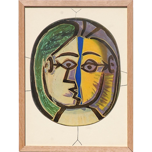 138 - PABLO PICASSO 'Visage Multi', quadrichrome, from 'Ceramique de Picasso' portfolio, 27cm x 38cm, fram... 